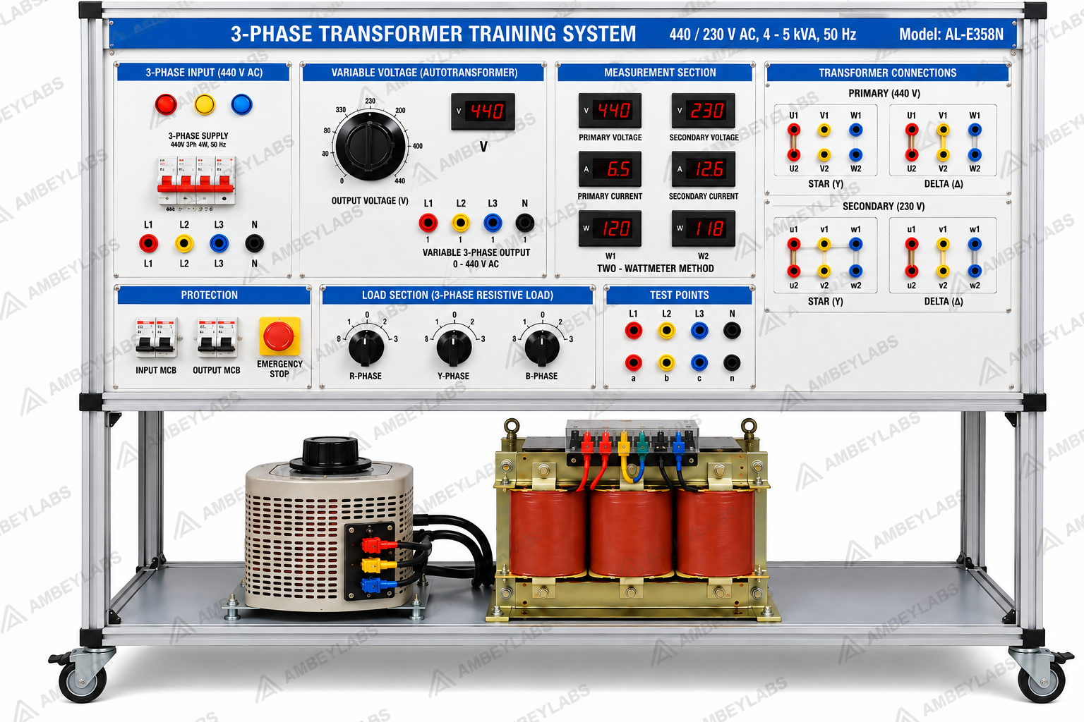 AL-358N 3-PHASE TRANSFORMER TRAINING SYSTEM